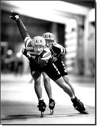 Frank Fedel and Bob Armstead skating